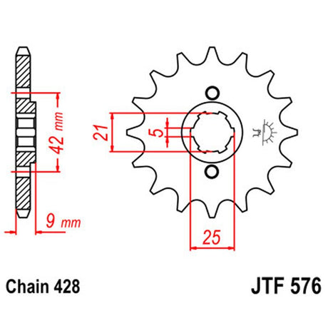 JT SPROCKETS SPROCKET FRONT 428 19T (JTF576.19) - DRIVEN Canada's Powersports 824225205299JTF576.19