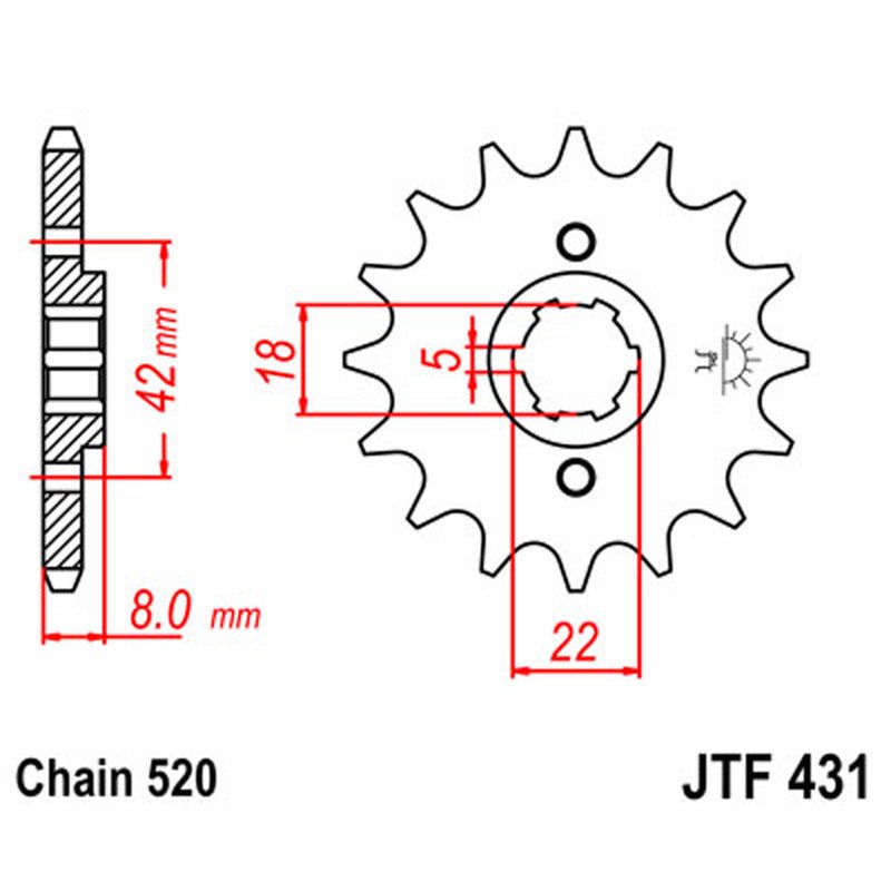 JT SPROCKETS SPROCKET FRONT 520 11T (JTF431.11) - DRIVEN Canada's Powersports 824225203516JTF431.11