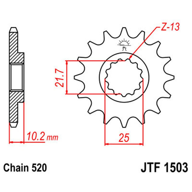 JT SPROCKETS SPROCKET FRONT 520 12T (JTF1503.12) - DRIVEN Canada's Powersports 824225200874JTF1503.12