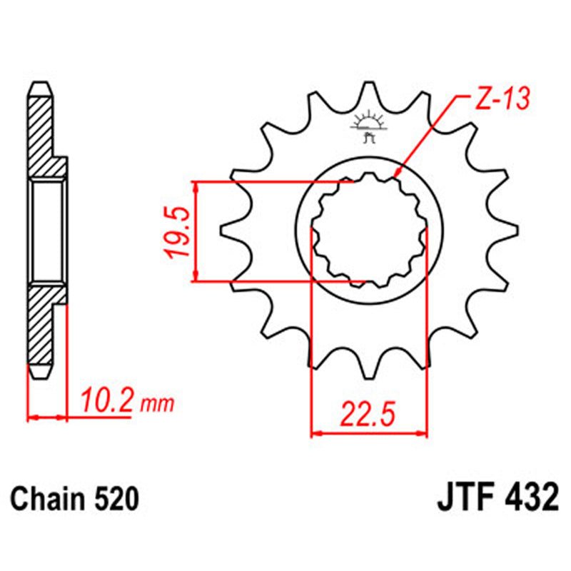 JT SPROCKETS SPROCKET FRONT 520 12T (JTF432.12) - DRIVEN Canada's Powersports 824225203578JTF432.12