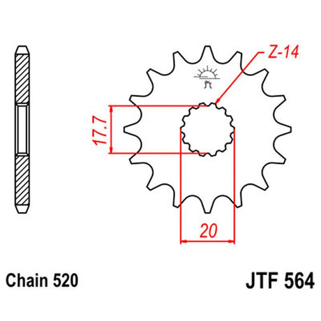 JT SPROCKETS SPROCKET FRONT 520 12T (JTF564.12) - DRIVEN Canada's Powersports 824225204841JTF564.12
