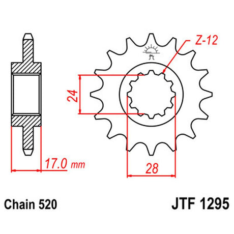 JT SPROCKETS SPROCKET FRONT 520 13T (JTF1295.13) - DRIVEN Canada's Powersports 824225200300JTF1295.13