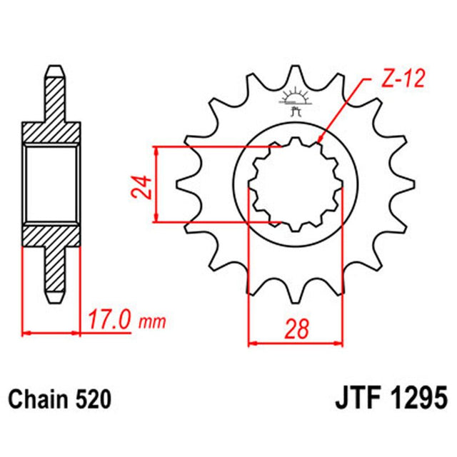 JT SPROCKETS SPROCKET FRONT 520 13T (JTF1295.13) - DRIVEN Canada's Powersports 824225200300JTF1295.13