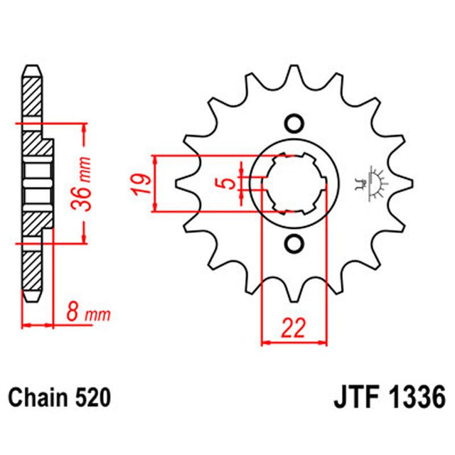 JT SPROCKETS SPROCKET FRONT 520 13T - DRIVEN Canada's Powersports 824225200560JTF1336.13