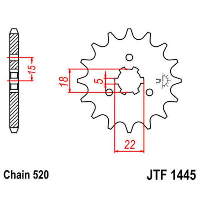 JT SPROCKETS SPROCKET FRONT 520 13T (JTF1445.13SC) - DRIVEN Canada's Powersports 824225206975JTF1445.13SC