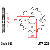 JT SPROCKETS SPROCKET FRONT 520 13T - DRIVEN Canada's Powersports 824225202564JTF328.13