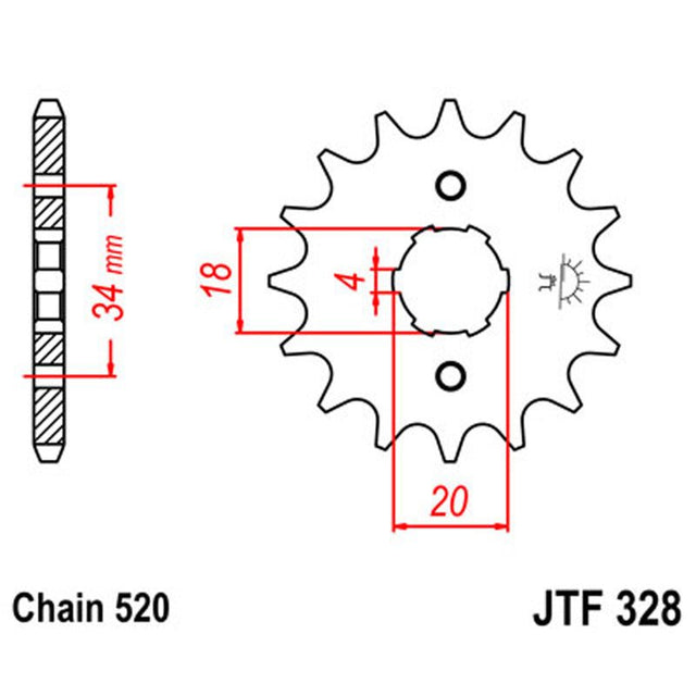 JT SPROCKETS SPROCKET FRONT 520 13T - DRIVEN Canada's Powersports 824225202564JTF328.13