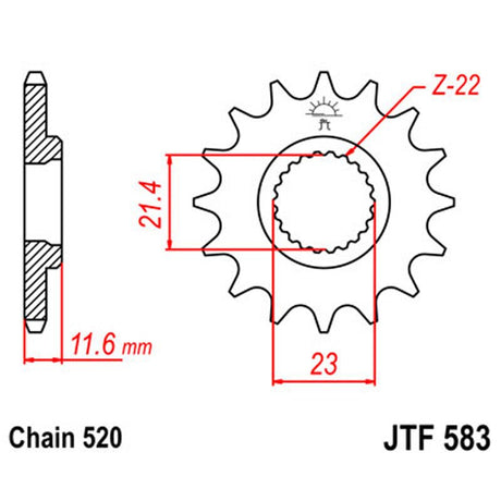 JT SPROCKETS SPROCKET FRONT 520 13T (JTF583.13) - DRIVEN Canada's Powersports 824225206357JTF583.13
