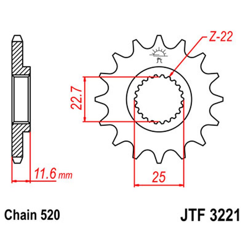 JT SPROCKETS SPROCKET FRONT 520 13T (JTF3221.13) - DRIVEN Canada's Powersports 824225202458JTF3221.13