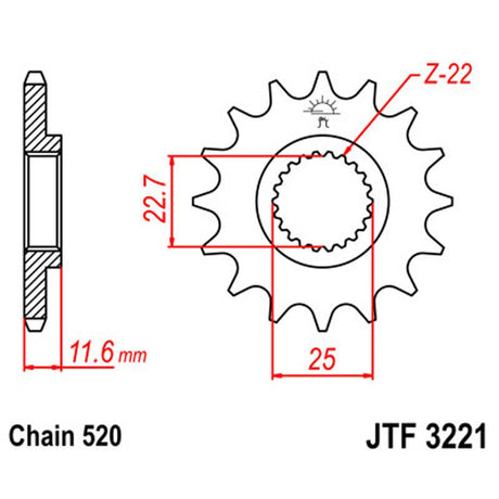 JT SPROCKETS SPROCKET FRONT 520 13T (JTF3221.13) - DRIVEN Canada's Powersports 824225202458JTF3221.13