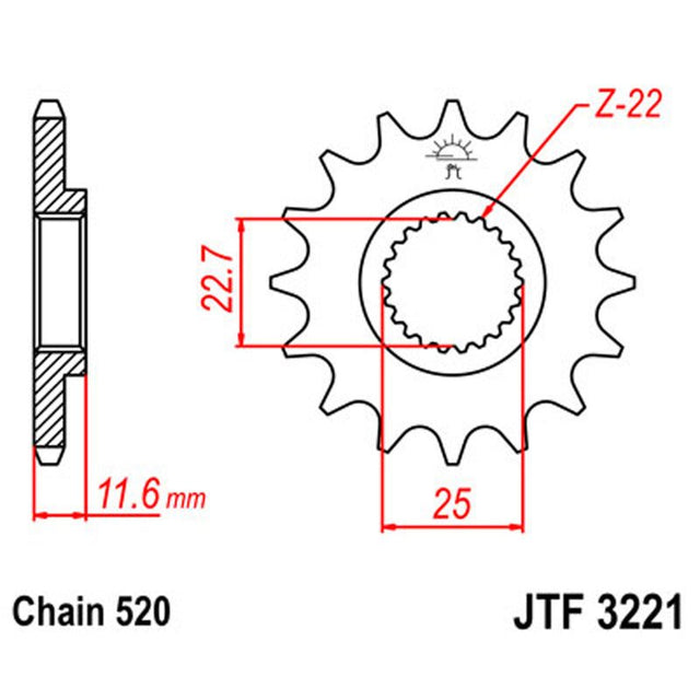 JT SPROCKETS SPROCKET FRONT 520 13T (JTF3221.13) - DRIVEN Canada's Powersports 824225202458JTF3221.13