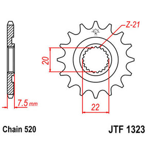 JT SPROCKETS SPROCKET FRONT 520 14T (JTF1323.14SC) - DRIVEN Canada's Powersports 824225206944JTF1323.14SC
