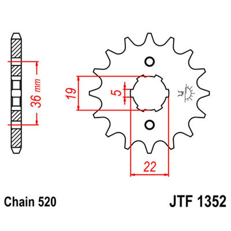JT SPROCKETS SPROCKET FRONT 520 14T - DRIVEN Canada's Powersports 824225200614JTF1352.14