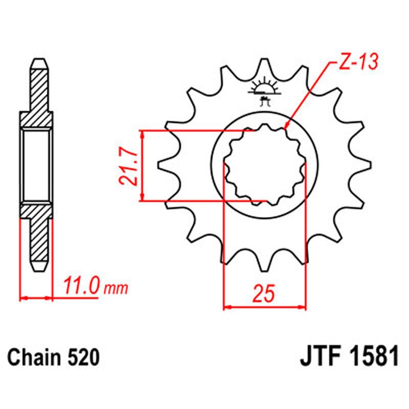 JT SPROCKETS SPROCKET FRONT 520 14T (JTF1581.14) - DRIVEN Canada's Powersports 824225201062JTF1581.14