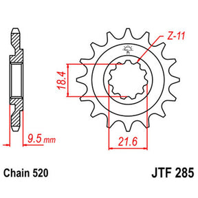 JT SPROCKETS SPROCKET FRONT 520 14T - DRIVEN Canada's Powersports 824225201987JTF285.14