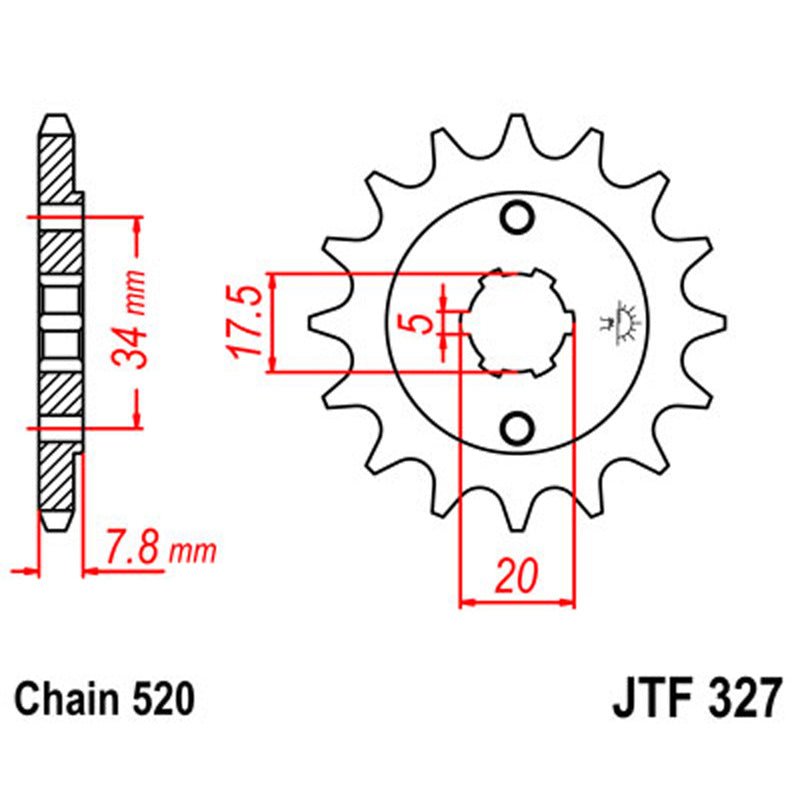JT SPROCKETS SPROCKET FRONT 520 14T (JTF327.14) - DRIVEN Canada's Powersports 824225202533JTF327.14