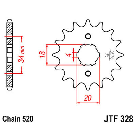 JT SPROCKETS SPROCKET FRONT 520 14T - DRIVEN Canada's Powersports 824225202571JTF328.14