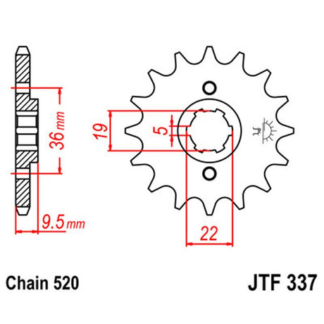 JT SPROCKETS SPROCKET FRONT 520 14T (JTF337.14) - DRIVEN Canada's Powersports 824225202724JTF337.14