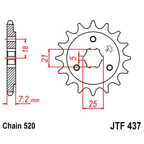 JT SPROCKETS SPROCKET FRONT 520 14T (JTF437.14) - DRIVEN Canada's Powersports 824225203745JTF437.14
