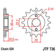 JT SPROCKETS SPROCKET FRONT 520 14T (JTF736.14) - DRIVEN Canada's Powersports 824225205671JTF736.14