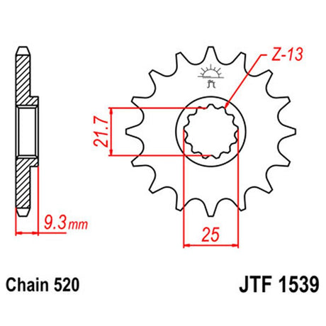 JT SPROCKETS SPROCKET FRONT 520 15T - DRIVEN Canada's Powersports 824225207071JTF1539.15