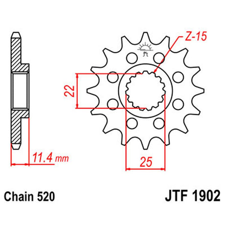 JT SPROCKETS SPROCKET FRONT 520 15T (JTF1902.15) - DRIVEN Canada's Powersports 824225201253JTF1902.15