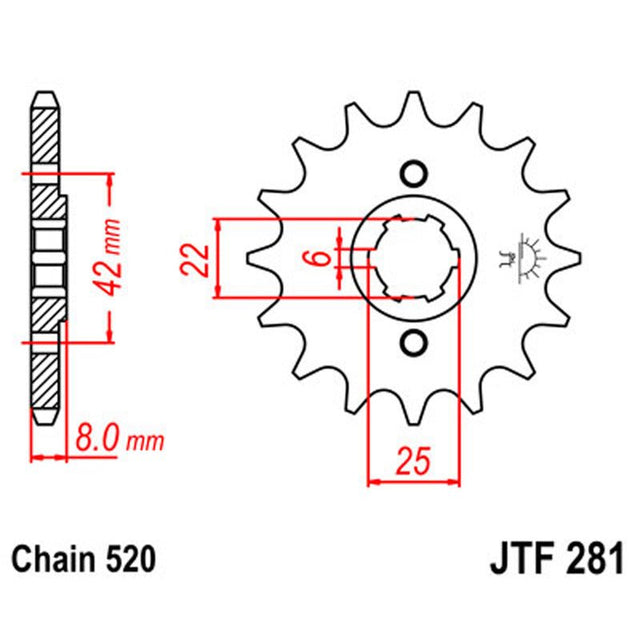 JT SPROCKETS SPROCKET FRONT 520 15T - DRIVEN Canada's Powersports 824225201901JTF281.15