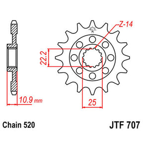 JT SPROCKETS SPROCKET FRONT 520 15T (JTF707.15) - DRIVEN Canada's Powersports 824225207286JTF707.15