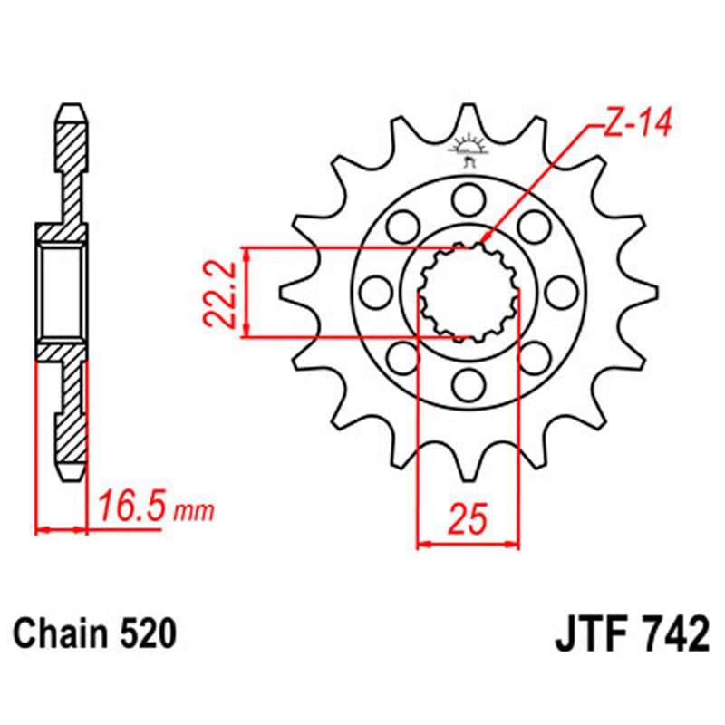 JT SPROCKETS SPROCKET FRONT 520 15T (JTF742.15) - DRIVEN Canada's Powersports 824225206883JTF742.15