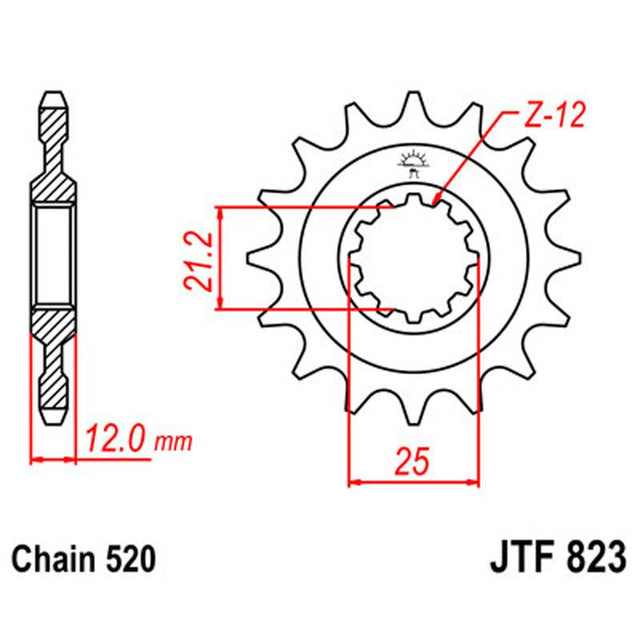 JT SPROCKETS SPROCKET FRONT 520 15T (JTF823.15) - DRIVEN Canada's Powersports 824225205770JTF823.15