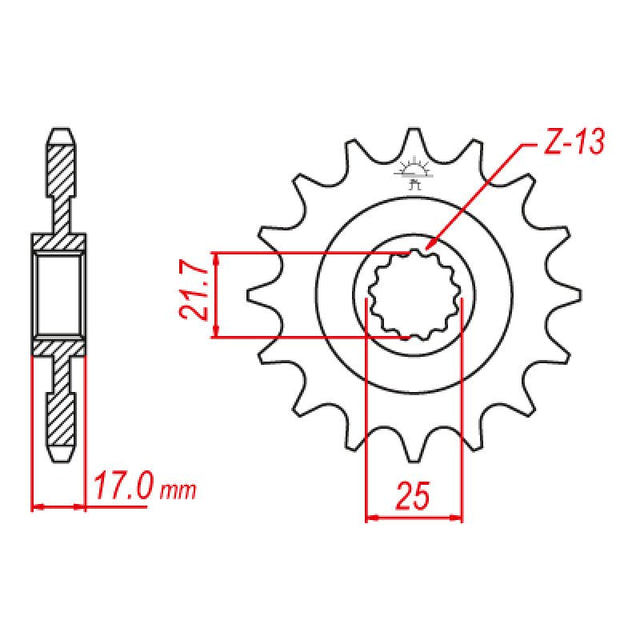 JT SPROCKETS SPROCKET FRONT 520 16T (JTF1381.16RB) - DRIVEN Canada's Powersports 824225208436JTF1381.16RB