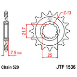 JT SPROCKETS SPROCKET FRONT 520 16T (JTF1536.16) - DRIVEN Canada's Powersports 824225206838JTF1536.16