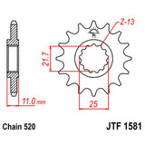 JT SPROCKETS SPROCKET FRONT 520 16T (JTF1581.16) - DRIVEN Canada's Powersports 824225201086JTF1581.16