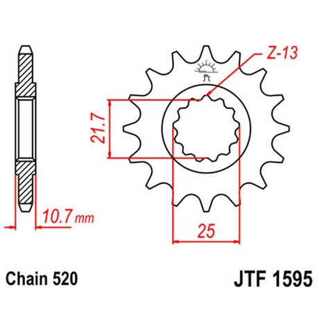 JT SPROCKETS SPROCKET FRONT 520 16T (JTF1595.16) - DRIVEN Canada's Powersports 824225207262JTF1595.16