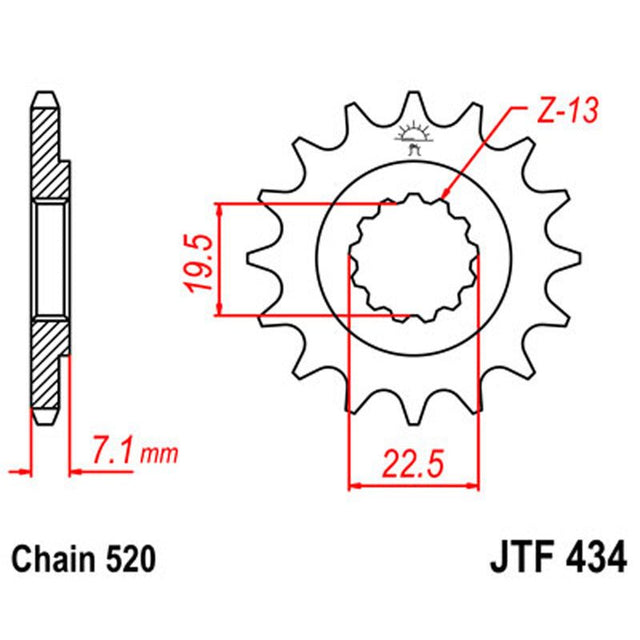 JT SPROCKETS SPROCKET FRONT 520 16T (JTF434.16) - DRIVEN Canada's Powersports 824225203677JTF434.16