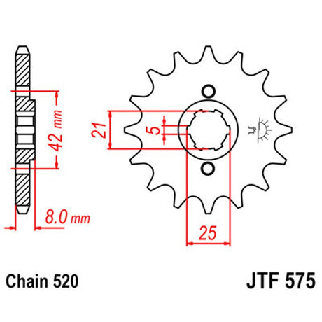 JT SPROCKETS SPROCKET FRONT 520 16T (JTF575.16) - DRIVEN Canada's Powersports 824225205251JTF575.16