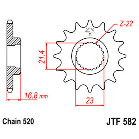 JT SPROCKETS SPROCKET FRONT 520 16T (JTF582.16) - DRIVEN Canada's Powersports 824225205435JTF582.16