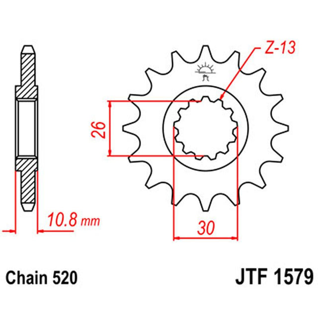 JT SPROCKETS SPROCKET FRONT 520 17T (JTF1579.17) - DRIVEN Canada's Powersports 824225206036JTF1579.17