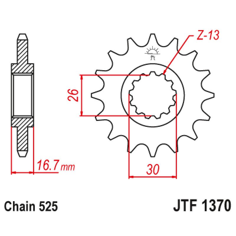 JT SPROCKETS SPROCKET FRONT 525 14T (JTF1370.14) - DRIVEN Canada's Powersports 824225207651JTF1370.14