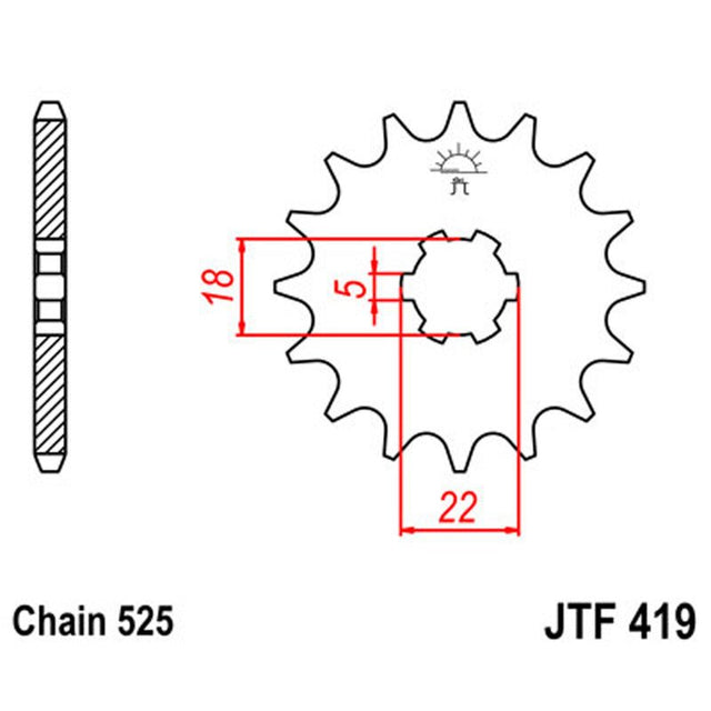 JT SPROCKETS SPROCKET FRONT 525 14T (JTF419.14) - DRIVEN Canada's Powersports 824225203110JTF419.14