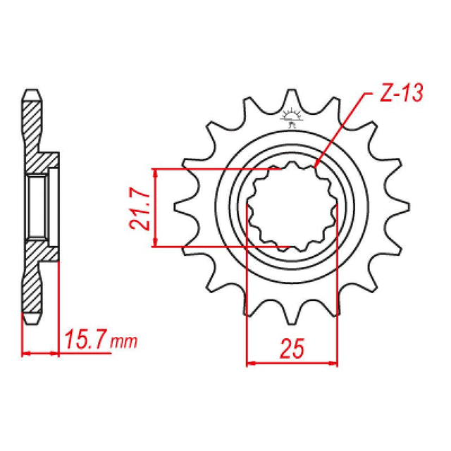 JT SPROCKETS SPROCKET FRONT 525 15T (JTF1535.15RB) - DRIVEN Canada's Powersports 824225208603JTF1535.15RB
