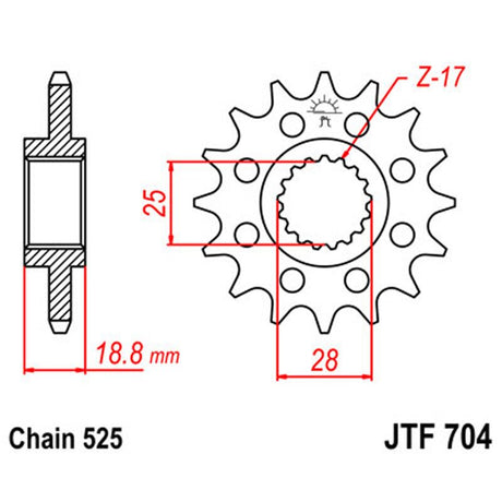 JT SPROCKETS SPROCKET FRONT 525 15T (JTF704.15) - DRIVEN Canada's Powersports 824225206852JTF704.15