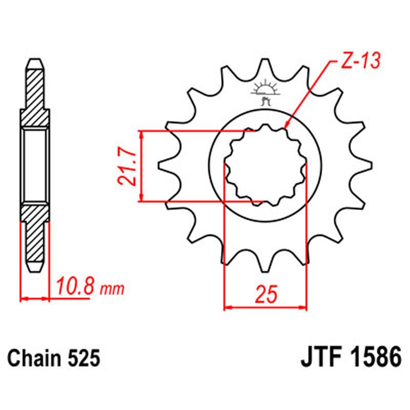 JT SPROCKETS SPROCKET FRONT 525 16T (JTF1586.16) - DRIVEN Canada's Powersports 824225201093JTF1586.16