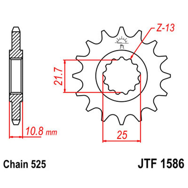 JT SPROCKETS SPROCKET FRONT 525 16T (JTF1586.16) - DRIVEN Canada's Powersports 824225201093JTF1586.16