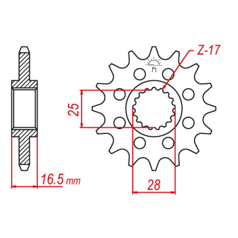 JT SPROCKETS SPROCKET FRONT 525 16T (JTF1904.16RB) - DRIVEN Canada's Powersports 824225208696JTF1904.16RB