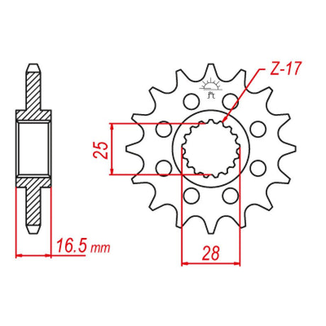 JT SPROCKETS SPROCKET FRONT 525 16T (JTF1904.16RB) - DRIVEN Canada's Powersports 824225208696JTF1904.16RB