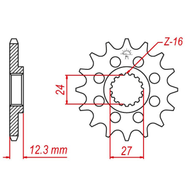 JT SPROCKETS SPROCKET FRONT 525 16T (JTF444.16) - DRIVEN Canada's Powersports 824225208986JTF444.16