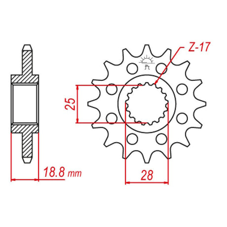 JT SPROCKETS SPROCKET FRONT 525 16T (JTF704.16RB) - DRIVEN Canada's Powersports 824225208870JTF704.16RB