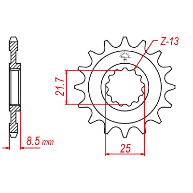 JT SPROCKETS SPROCKET FRONT 525 17T (JTF1537.17RB) - DRIVEN Canada's Powersports 824225208641JTF1537.17RB
