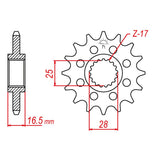 JT SPROCKETS SPROCKET FRONT 525 17T (JTF1904.17RB) - DRIVEN Canada's Powersports 824225208702JTF1904.17RB